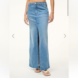 STAUD + WRANGLER THE MAXI SKIRT MID BLUE
